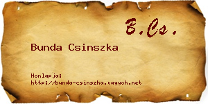 Bunda Csinszka névjegykártya